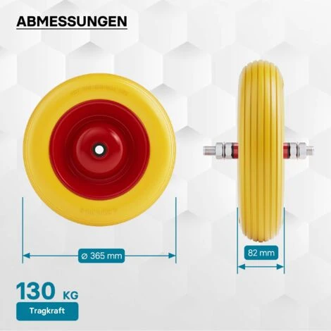 Roue Complète 3.50-8 De Brouette En Polyuréthane Increvable Grandeur 4 Roue Complète 3.50-8 De Brouette En Polyuréthane Increvable Grandeur – Image 4