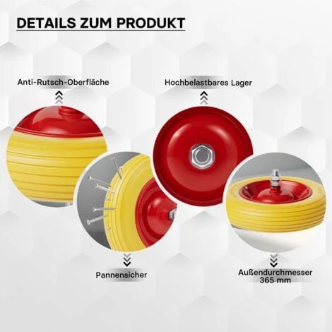 Roue Complète 3.50-8 De Brouette En Polyuréthane Increvable Grandeur 5 Roue Complète 3.50-8 De Brouette En Polyuréthane Increvable Grandeur – Image 5