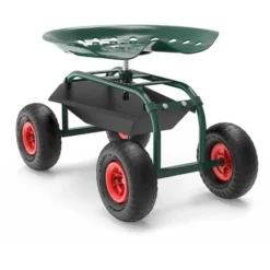 Siège De Jardin Sur Larges Roues Charge 150kg Max. Chariot Coulissant Jardinage Repose-genoux Outil