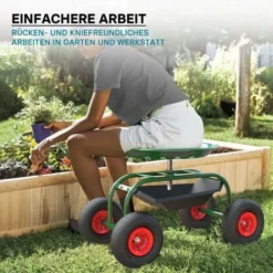 Siège De Jardin Sur Larges Roues Charge 150kg Max. Chariot Coulissant Jardinage Repose-genoux Outil -Promos Botani Pro Boutique 11491190 3