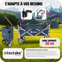 Chariot De Jardin à Main Pliable Nico Avec Sac De Transport Capacité De Charge 80kg - Remorque à Main Pliable, Chariot De Transport Pliable, Chariot De Jardin 4 Roues -Promos Botani Pro Boutique 23422752 4