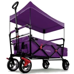 Chariot De Jardin Pliable - FUXTEC City Cruiser - Transport Charge 75 Kg - Pourpre