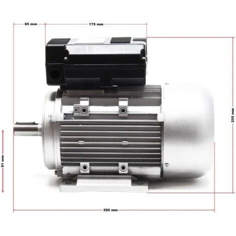 Moteur électrique Monophasé 2 Pôles 230V 2,2kW (3CV) Condensateur De Démarrage 2850tr/m Aluminium 3 Moteur électrique Monophasé 2 Pôles 230V 2,2kW (3CV) Condensateur De Démarrage 2850tr/m Aluminium – Image 3