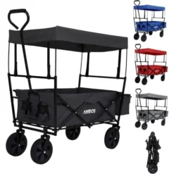 Promos Botani Pro Boutique 34 AREBOS Chariot à Main Chariot à Main De Toit Pliable Chariot D'équipement Noir