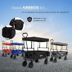 AREBOS Chariot à Main Chariot à Main De Toit Pliable Chariot D'équipement Noir -Promos Botani Pro Boutique 27344228 4