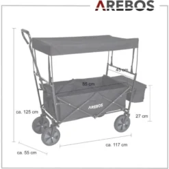 AREBOS Chariot à Main Chariot à Main De Toit Pliable Chariot D'équipement Noir -Promos Botani Pro Boutique 27344228 5