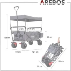 AREBOS Chariot D'atelier Utilitaire Pliable Avec ToiT Chariot D'équipement Gris 9 AREBOS Chariot D'atelier Utilitaire Pliable Avec ToiT Chariot D'équipement Gris -Promos Botani Pro Boutique 27344230 5