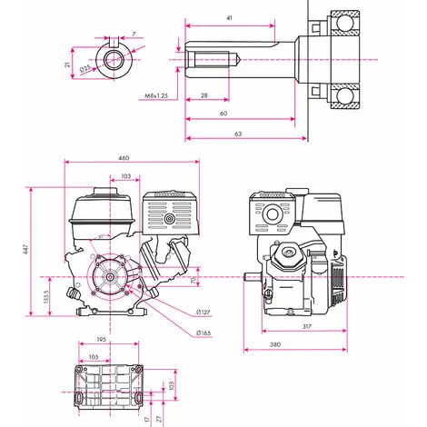 EBERTH 13 CV Moteur à Essence Thermique (25 Mm Arbre, Alarme Manque Dhuile, 4 Temps, 1 Cylindre, Refroidissement à Air, Démarrage Via Câble) 5 EBERTH 13 CV Moteur à Essence Thermique (25 Mm Arbre, Alarme Manque Dhuile, 4 Temps, 1 Cylindre, Refroidissement à Air, Démarrage Via Câble) – Image 5