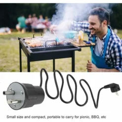 Kueatily Moteur Tourne Broche De Barbecue Moteur Eléctrique Camping En Aluminium Kit Rtissoire Barbecue Charge Nominale 0-24kg(EU Plug) -Promos Botani Pro Boutique 30952339 5