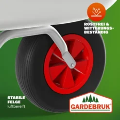 Gardebruk Brouette 80L 100kg Galvanisé Avec Poignées Pneumatiques Transport Jardin Valve Auto -Promos Botani Pro Boutique 31832032 5