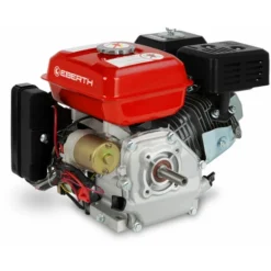 EBERTH 6,5 CV Moteur à Essence Thermique (Demarreur élèctrique (E-Start), 20 Mm Arbre, Alarme Manque Dhuile, 4 Temps, 1 Cylindre, Refroidissement à Air, Démarrage Via Câble, Batterie)
