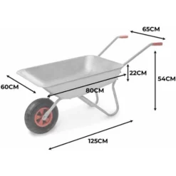 Brouette Manuelle En Acier Galvanisé 1 Roue 80L -Promos Botani Pro Boutique 39686299 3