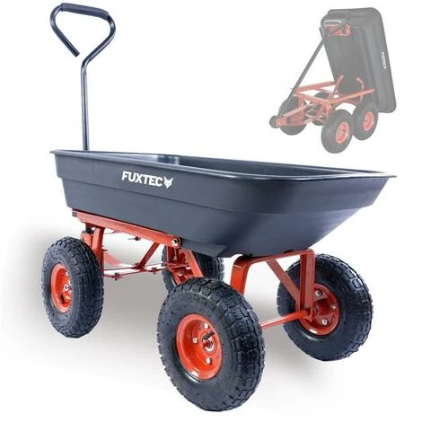 Chariot De Jardin - FUXTEC FX-KW2175 - 4 Roues, Benne Basculante, Transport, 300 Kg Chantier 1 Chariot De Jardin - FUXTEC FX-KW2175 - 4 Roues, Benne Basculante, Transport, 300 Kg Chantier