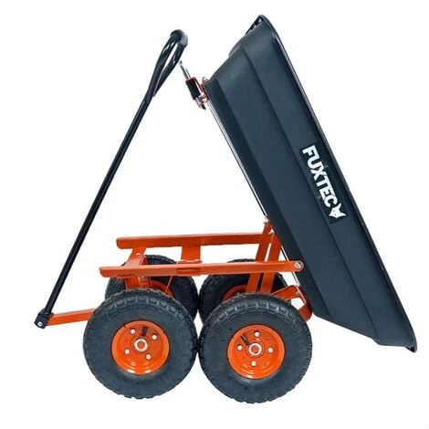 Chariot De Jardin - FUXTEC FX-KW2175 - 4 Roues, Benne Basculante, Transport, 300 Kg Chantier 3 Chariot De Jardin - FUXTEC FX-KW2175 - 4 Roues, Benne Basculante, Transport, 300 Kg Chantier – Image 3