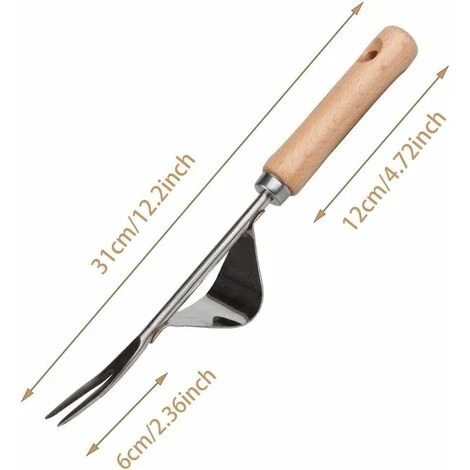 Désherbeur Manuel En Acier Inoxydable Poignée De Manche D'outil De Jardin 1 Pièces Irisfr (argent) 2 Désherbeur Manuel En Acier Inoxydable Poignée De Manche D'outil De Jardin 1 Pièces Irisfr (argent) – Image 2