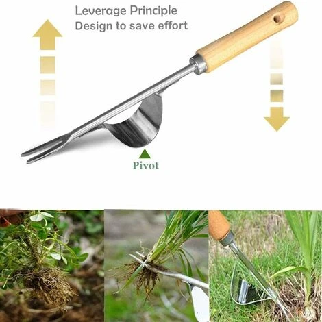 Désherbeur Manuel En Acier Inoxydable Poignée De Manche D'outil De Jardin 1 Pièces Irisfr (argent) 4 Désherbeur Manuel En Acier Inoxydable Poignée De Manche D'outil De Jardin 1 Pièces Irisfr (argent) – Image 4