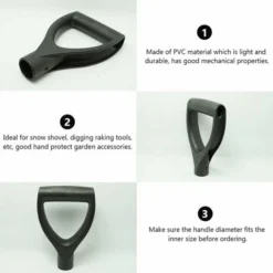 Manche De Pelle à Neige Râteau à Creuser Fourche à Neige Accessoires De Jardin Poignée De Manche D'outil De Jardin 2 Pièces Irisfr （ Noir） -Promos Botani Pro Boutique 42849503 3