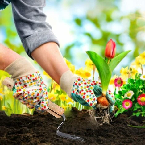 Fourche De Désherbeur Manuel Poignée De Manche D'outil De Jardin 2 Pièces Irisfr (le Noir) 2 Fourche De Désherbeur Manuel Poignée De Manche D'outil De Jardin 2 Pièces Irisfr (le Noir) – Image 2