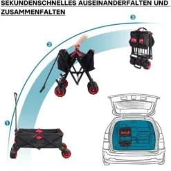 Chariot De Transport Pliant Charette à Main Avec Roues En Plastique Et Une Charge Max. De 80kg 9 Chariot De Transport Pliant Charette à Main Avec Roues En Plastique Et Une Charge Max. De 80kg -Promos Botani Pro Boutique 5073883 5