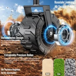 KESSER® Chariot à Roulettes Pliable à Pneus Larges Chariot De Transport Remorque De Transport Charrette à Bras 2 Poches En Mesh Fournies Pliable Pneus Pleins En Caoutchouc Capacité De Charge Ma -Promos Botani Pro Boutique 50753092 4