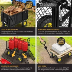 Kesser® Chariot De Transport 550 Kg Chariot De Transport Chariot De Jardinage Chariot à Outils Chariot Bras NOUVEAU, Bollerwagen 550Kg (Schwarz) (de) 7 Kesser® Chariot De Transport 550 Kg Chariot De Transport Chariot De Jardinage Chariot à Outils Chariot Bras NOUVEAU, Bollerwagen 550Kg (Schwarz) (de) -Promos Botani Pro Boutique 50753415 3