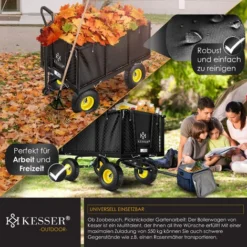 Kesser® Chariot De Transport 550 Kg Chariot De Transport Chariot De Jardinage Chariot à Outils Chariot Bras NOUVEAU, Bollerwagen 550Kg (Schwarz) (de) 8 Kesser® Chariot De Transport 550 Kg Chariot De Transport Chariot De Jardinage Chariot à Outils Chariot Bras NOUVEAU, Bollerwagen 550Kg (Schwarz) (de) -Promos Botani Pro Boutique 50753415 4