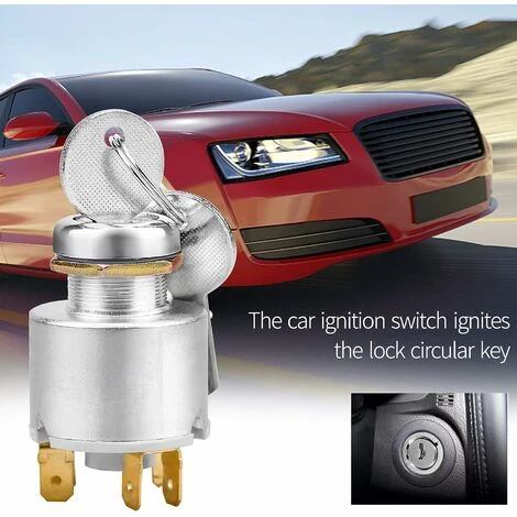 Contacteur D'allumage, SL.GT,12V Contacteur à Clé D'allumage à 4 Positions , Interrupteur Universel De Démarrage Du Moteur, Pour La Plupart Des Voitures, Motos Et Bateaux 2 Contacteur D'allumage, SL.GT,12V Contacteur à Clé D'allumage à 4 Positions , Interrupteur Universel De Démarrage Du Moteur, Pour La Plupart Des Voitures, Motos Et Bateaux – Image 2