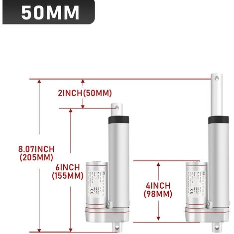Randaco Entraînement Linéaire Réglage Du Moteur Linéaire Entraînement Ouvre-porte Moteur Actionneur Linéaire DC12V 5,7mm/s 1500N 50mm 2 Randaco Entraînement Linéaire Réglage Du Moteur Linéaire Entraînement Ouvre-porte Moteur Actionneur Linéaire DC12V 5,7mm/s 1500N 50mm – Image 2