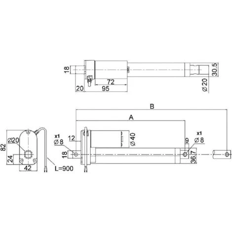 Vérin électrique Drive System Europe By MSW 000703 12 V/DC Longueur De Course 50 Mm 500 N 1 Pc(s) 2 Vérin électrique Drive System Europe By MSW 000703 12 V/DC Longueur De Course 50 Mm 500 N 1 Pc(s) – Image 2