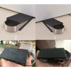 Bouchon En Caoutchouc Pour Porte Robuste Bloc De Porte En Forme De Coin Antidérapant Et Poignée En Acier Inoxydable Sans Endommager Le Sol Et La Porte Convient Aux Familles D'hôtels (lot De 2) -Promos Botani Pro Boutique 65507067 5