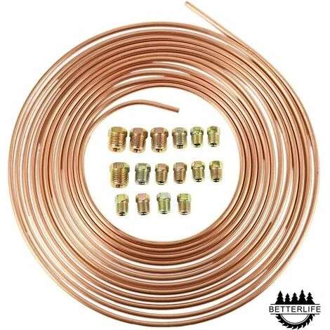 Bobine De Tuyau De Frein 7,62 M - En Cuivre Et Nickel - Avec Un Diamètre Extérieur De 3/16", Tuyau Anti-rouille 1 Bobine De Tuyau De Frein 7,62 M - En Cuivre Et Nickel - Avec Un Diamètre Extérieur De 3/16", Tuyau Anti-rouille