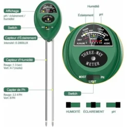 MINKUROW 10 Pcs Testeur De Sol 3 En 1 Ph Humide Lumière Éclairement Avec Pelle Râteau Ciseaux Pincette, Ensemble Outil Jardinage Avec Mesure De Sol Pas Besoin De Pile -Promos Botani Pro Boutique 78429994 3