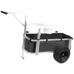 Chariot De Jardin, Chariot De Pêche Pour Pêcheurs, Chariot De Pêche Avec Seau De Nourriture Pour Poissons, Chariot De Transport, Chariot De Pêche, Chariot à Bras,chariot De Camping, Capacité De Charge De 200kg-Noir