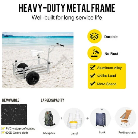 Chariot De Jardin, Chariot De Pêche Pour Pêcheurs, Chariot De Pêche Avec Seau De Nourriture Pour Poissons, Chariot De Transport, Chariot De Pêche, Chariot à Bras,chariot De Camping, Capacité De Charge De 200kg-Noir 5 Chariot De Jardin, Chariot De Pêche Pour Pêcheurs, Chariot De Pêche Avec Seau De Nourriture Pour Poissons, Chariot De Transport, Chariot De Pêche, Chariot à Bras,chariot De Camping, Capacité De Charge De 200kg-Noir – Image 5