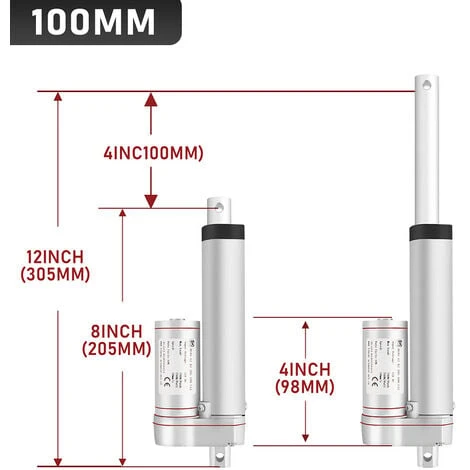 SWANEW 1500N Linéaire Moteur Actionneur Actuateur Electrique Verin DC 12V 100mm 2 SWANEW 1500N Linéaire Moteur Actionneur Actuateur Electrique Verin DC 12V 100mm – Image 2