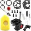 Kit Carburateur Pour Tondeuse à Gazon Briggs & Stratton 499809 498809A 494406 Et Filtre à Air 698369 Ressort De Régulateur 691859 692211 Membrane 795083 495770