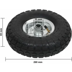 Roue De Diable 2 Pcs Caoutchouc 4.10/3.50-4 (260 X 83 Mm) -Promos Botani Pro Boutique 90236761 3