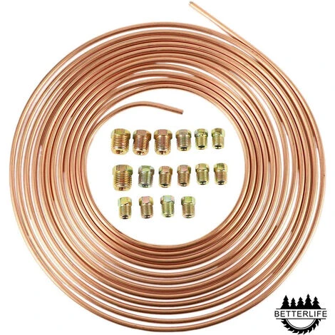 Betterlife 25 Fuß Bremsschlauchtrommel – Kupfer-Nickel – Mit 3/16 Zoll Außendurchmesser, Anti-Rost-Schlauch 1 Betterlife 25 Fuß Bremsschlauchtrommel – Kupfer-Nickel – Mit 3/16 Zoll Außendurchmesser, Anti-Rost-Schlauch