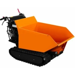 Mini Dumper 9CV Sur 2 Chenilles 18cm Mini Tombereau 4 Vitesses Benne Capacité De 500KG - Brouette Basculante Motorisée - Chargement & Basculement Hydraulique [Pelle à Neige Incluse]