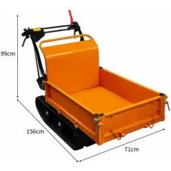 Mini Dumper 6.5CV Sur 2 Chenilles 18cm Brouette Electrique Motorisée Mini Transporteur 4 Vitesses Benne Capacité De 300KG - Poignée Basculante - Chantier Travaux [2 Rampes Chargement GRATUITES] -Promos Botani Pro Boutique 91528949 5
