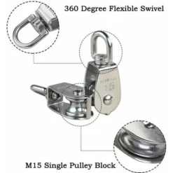 M15 Poulie Simple En Acier Inoxydable 304, 15MM Seul Poulies Bloc Rouleau, Grue Pivot Crochet Lisse Fil Corde Câble Chargement 77lbs/35Kg (6 Pièces) A 9 M15 Poulie Simple En Acier Inoxydable 304, 15MM Seul Poulies Bloc Rouleau, Grue Pivot Crochet Lisse Fil Corde Câble Chargement 77lbs/35Kg (6 Pièces) A -Promos Botani Pro Boutique 93442662 5