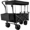 VEVOR Chariot Pliable Avec Toit Jardin Plage Avec Panier Rangement 2 Sacs Filet