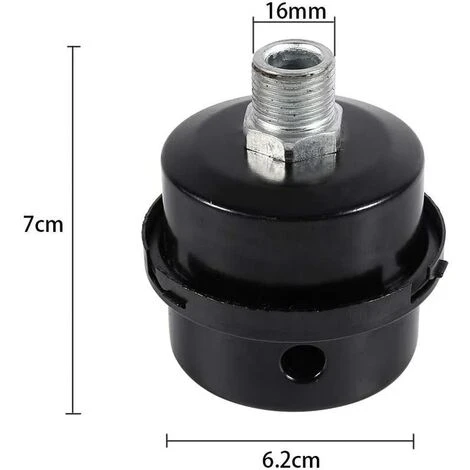 Compresseur D'air Filtre Silencieux, 3/8" 16mm Male Filetage Metal Coque Air Compresseur Silencieux Filtre, Silencieux Fliter D'admission En Métal Pour Les Chaudières à Compresseur D'air 2 Pcs 2 Compresseur D'air Filtre Silencieux, 3/8" 16mm Male Filetage Metal Coque Air Compresseur Silencieux Filtre, Silencieux Fliter D'admission En Métal Pour Les Chaudières à Compresseur D'air 2 Pcs – Image 2